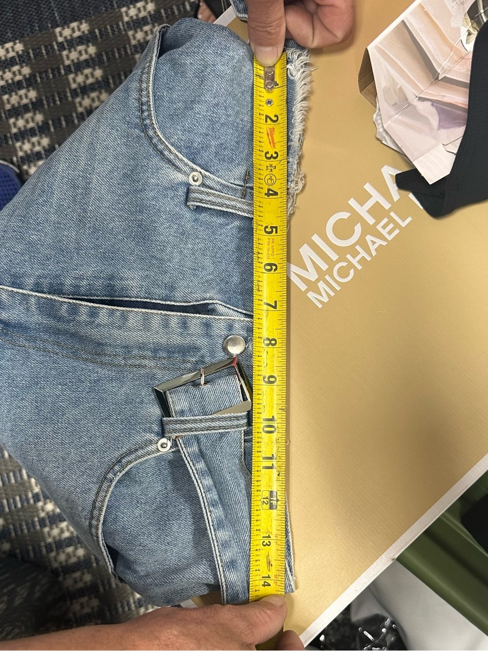 Alexander Wang Light Blue Distressed High-Waist Denim Shorts - Picture 3 of 16